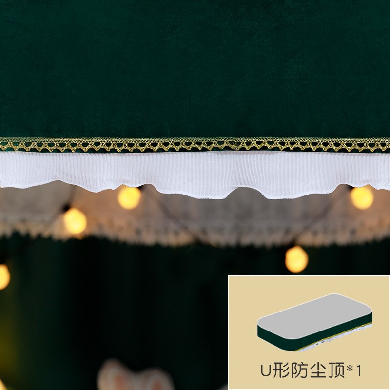 VHM7复古轻奢法式纱帘蕾丝学生蚊帐床铺宿舍床帘U型轨道双滑轨静