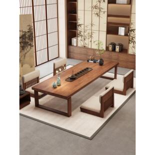 宋氏美学实木茶桌榻榻米禅意茶台日式矮桌民宿家用喝茶长条桌炕几