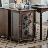 物应约瑟芬小茶水柜黑胡桃实木可移动茶台咖啡柜茶桌沙发边几角几