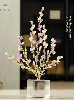 采购产品简单和轻豪华紫水晶花装饰品，手工艺品，客厅入口电视柜