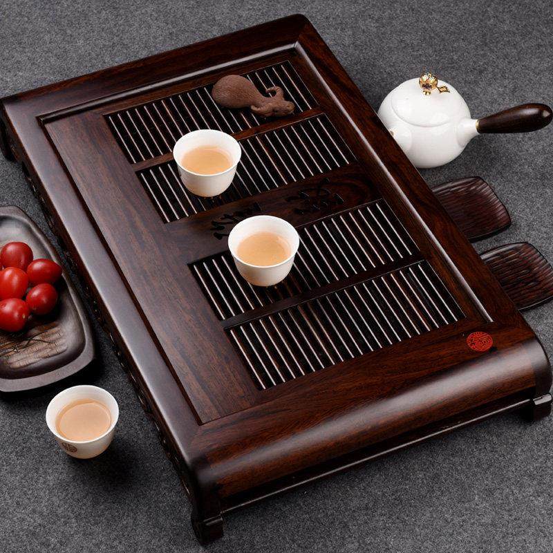 锦格黑檀木茶盘抽屉式实木茶台功夫茶具原木茶海排水简约茶托盘,餐饮具,茶盘,淘宝优惠券,粉丝福利购,淘宝优惠卷