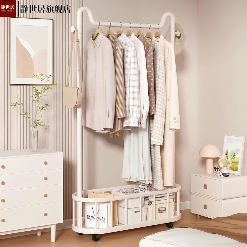 带轮立式落地衣架猫耳设计