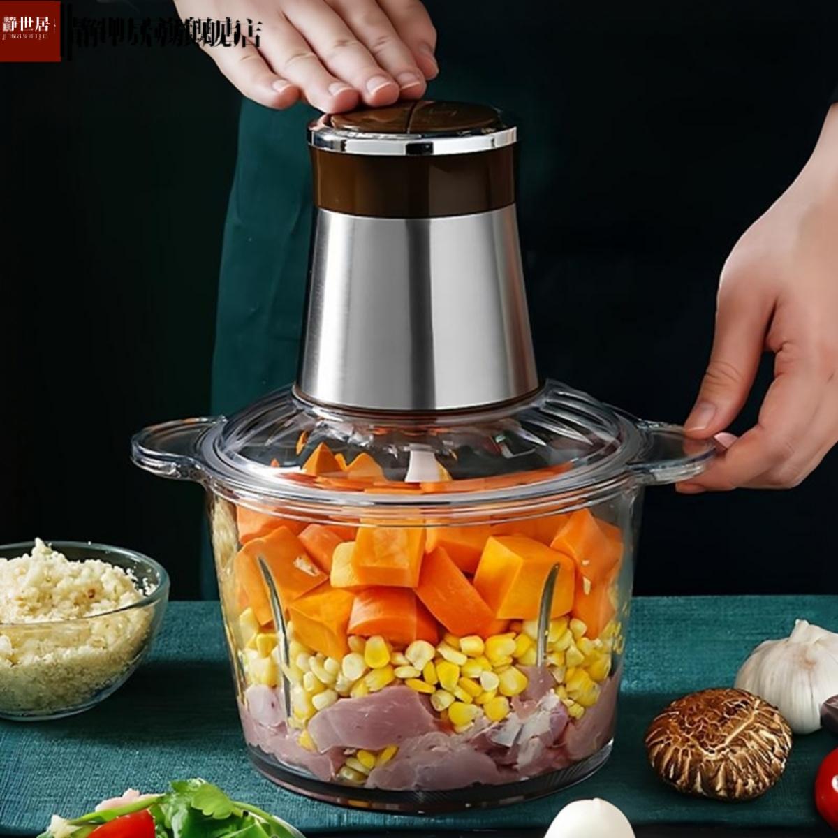 外贸不锈钢家用电动绞肉机多功能