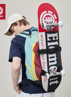美国ELEMENT专业滑板包复古撞色34L大容量书包耐磨通勤休闲双肩包