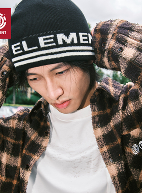 美国ELEMENT滑板毛线帽男女同款冬季街头风logo提花百搭保暖冷帽