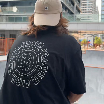 美国ELEMENT街风滑板短袖男女T恤纯棉重磅夏美式潮牌圆领印花宽松