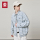 美国ELEMENT滑板翻领夹克男宽松蓝白复古格纹哈灵顿工装 休闲外套