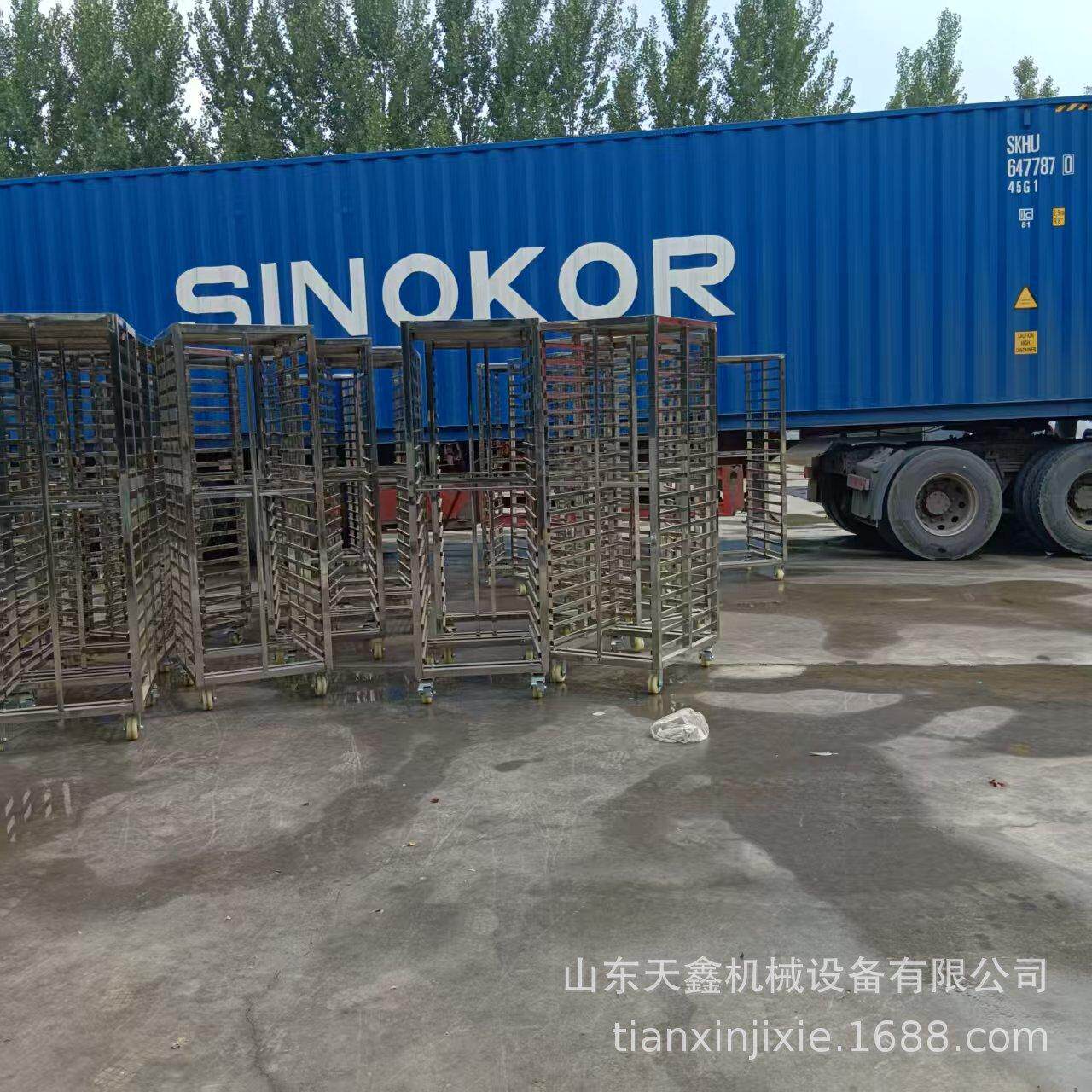 定制上海食品级周转车食品厂架子车不锈钢周转架物料转运车