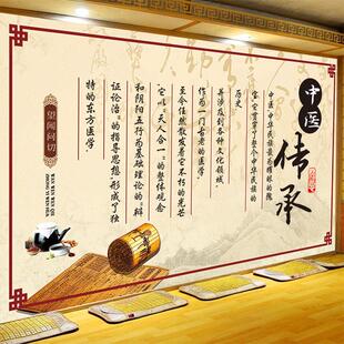 中医传承墙纸中医馆诊所医院背景墙装饰壁画中医望闻问切文化壁纸