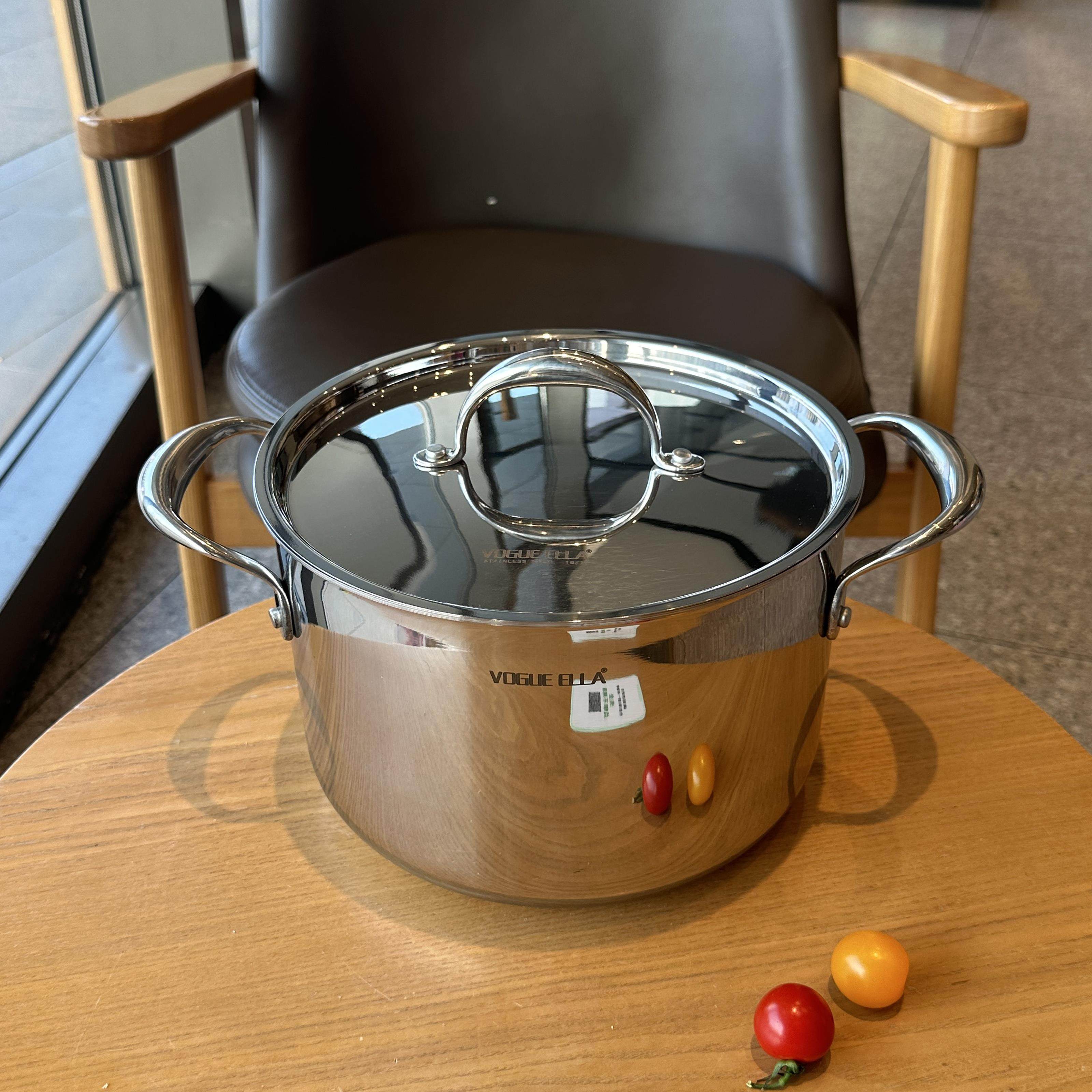 18-10不锈钢22cm小汤锅奶锅煮粥面蒸锅电磁炉燃气通用