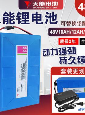 天能锂电动力电池48v10Ah12Ah20Ah改铅酸电瓶车电动车自行代驾车