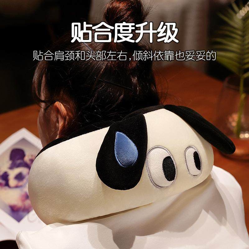 大眼仔流汗系列热销毛毛虫u型枕舒适办公室护颈枕学生卡通午睡枕