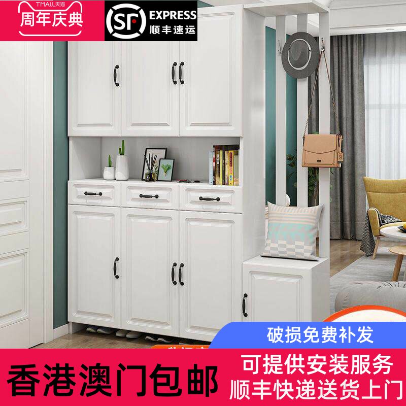 香港包邮客厅玄关柜镂空隔断柜餐厅间厅柜双面屏风入户门口鞋柜子