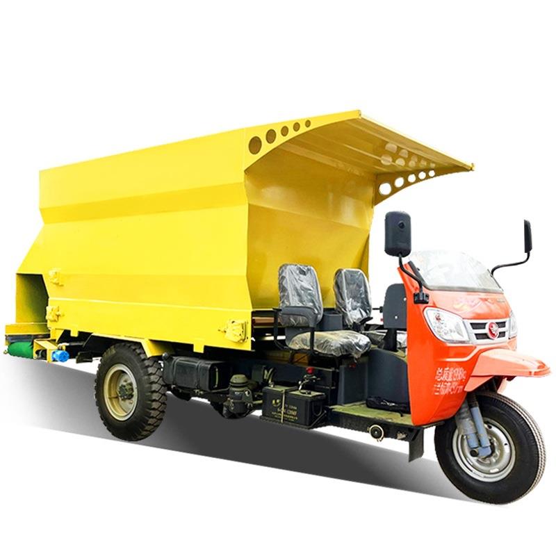 新能源电动2立方柴油三轮撒料车柴油动力四轮轻卡送料车出料均匀