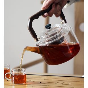 家用高硼硅耐温蒸煮茶壶电陶炉套装 百福祥纯手工制作玻璃提梁壶