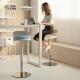 北欧升降吧椅意式 极简吧台椅可旋转咖啡厅高脚椅酒店前台椅不锈钢
