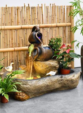 花园阳台民宿院子养鱼池循环流水摆件假山喷泉造景装饰落地水景观