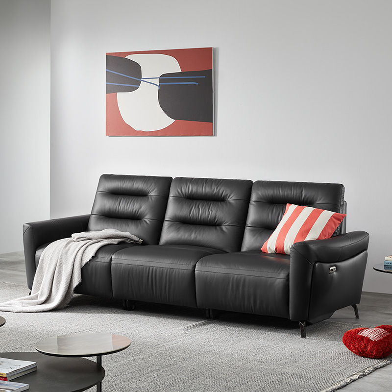 M&D意式极简真皮电动沙发