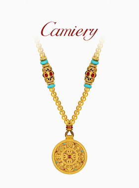 花丝八宝罗盘项链毛衣链长款配饰