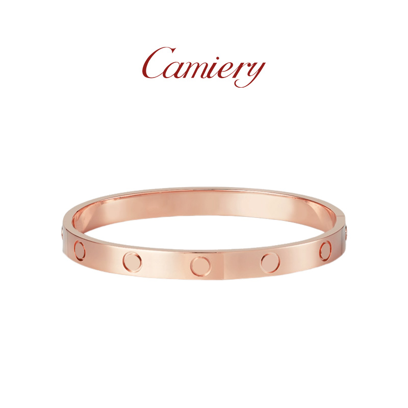 CAMIERY经典爆款LOVE系列18K玫瑰金手镯 送女友老婆生日礼物
