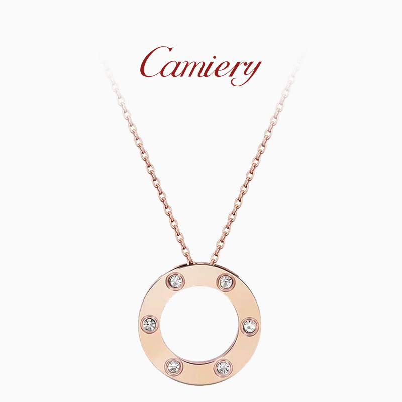 CAMIERY【明星同款】大饼项链女极简ins风 镀18K金 持久保色礼盒