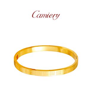 CAMIERY开口福字手镯黄金仿真女轻奢小众精致2026新款新年礼物