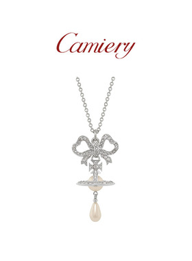 西太后蝴蝶结立体土星珍珠项链女