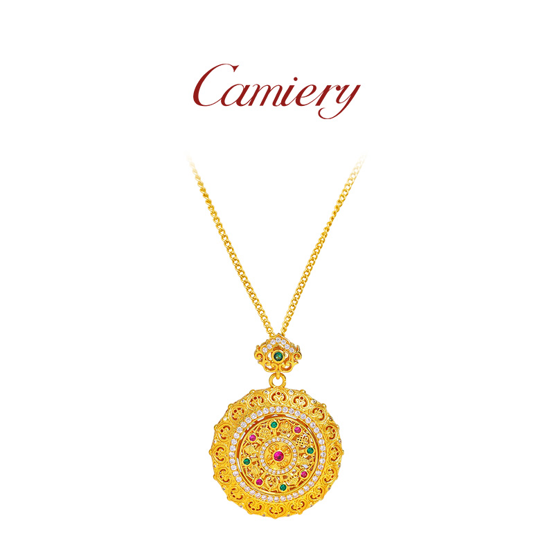 如意彩色罗盘项链设计感轻奢小众