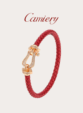 CAMIERY红绳马蹄扣手链女款镀18K金轻奢小众精致高级感不掉色手饰
