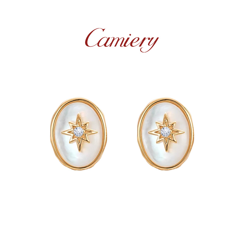 CAMIERY 时尚气质耳钉八芒星耳钉日常精致百搭高级感轻奢小众耳钉