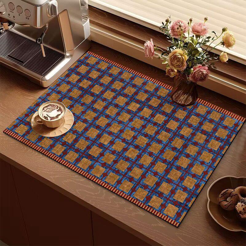 美式覆古厨房台面沥水垫咖啡机垫餐垫吸水速干垫隔热垫吧台垫桌垫