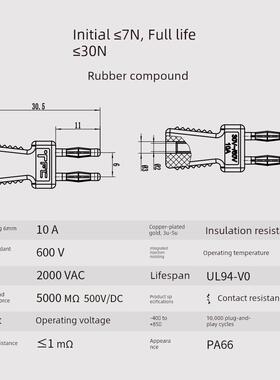 [底价]Mc断开块开关连接器插头香蕉插头6mm宽适用于Stäubli