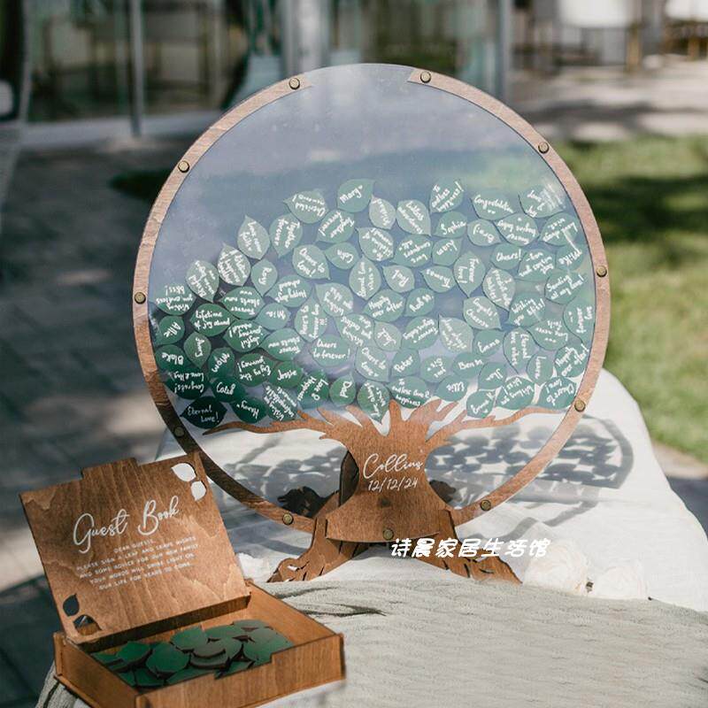 定制创意宾客留言牌活动个性化乡村风婚礼宾客留言墙活动签名簿册