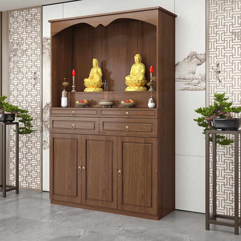 实木佛坎柜供桌佛台家用供奉桌子佛堂柜佛龛带门神龛观音柜财神柜
