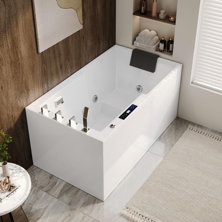 小户型浴缸深泡带座按摩亚克力豪华恒温坐式家用成人浴盆冲浪浴缸