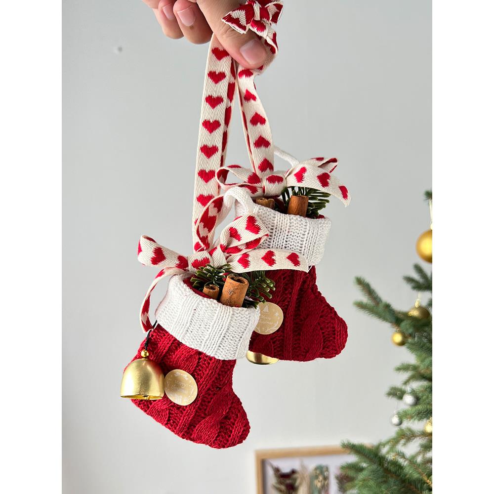 圣诞节袜子礼物袋大号糖果袋儿童幼儿园圣诞老人雪人场景装饰布置