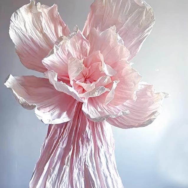 婚庆大型成品纸花婚礼布置舞台背景装饰橱窗褶皱纸花艺婚庆纸花