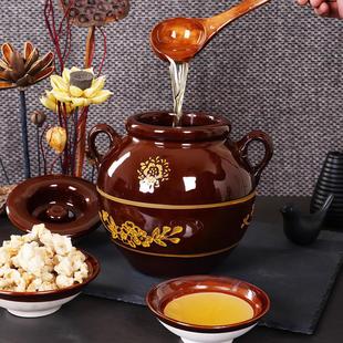 装油罐陶瓷耐高温猪油罐厨房家用油缸带盖土陶盐罐酱缸老式油坛子