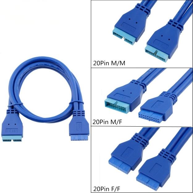 包邮机箱主板20Pin母对母/公对母/公对公延长线19针USB3.0数据线