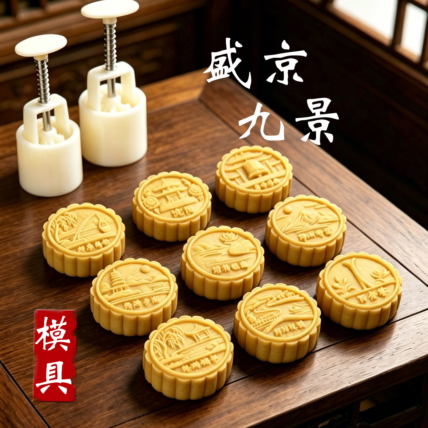 月饼模具定制手压模型印具订做绿豆糕花片logo来图刻字食品级磨具