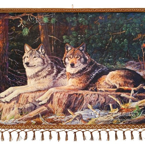 蒙古族特色挂画民族工艺品蒙古毡画彩色狼毡画蒙古包装饰画