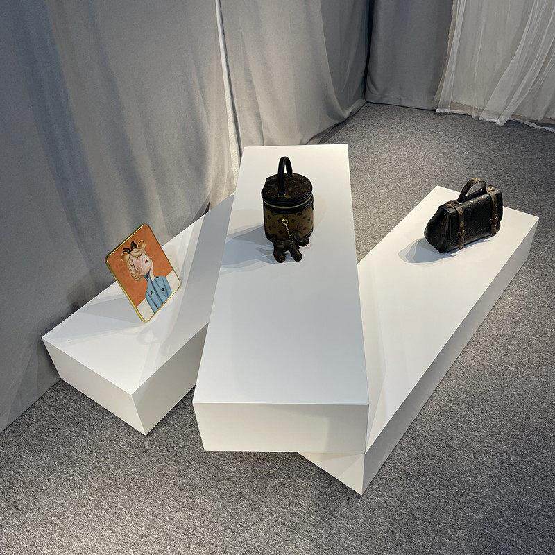 定制木质烤漆展台展示台高低流水台底座站台地台展柜展示柜中岛台