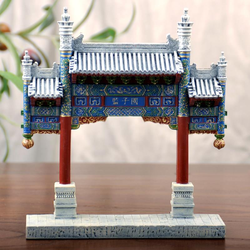 中式牌楼牌坊建筑模型桌面摆件中国风装饰怀旧1:60场景搭配可定制