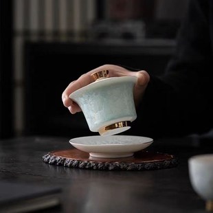 冰晶釉陶瓷三才盖碗高档家用泡茶杯单个不烫手大号功夫茶具沏茶碗