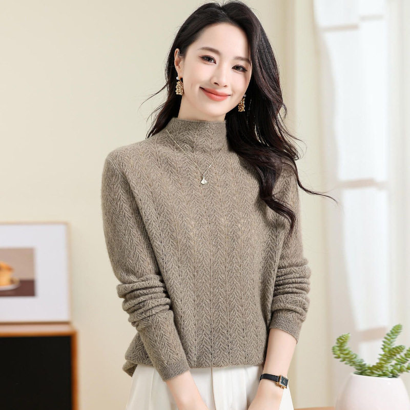 新年秋冬新款半高领100纯山羊绒衫女宽松休闲纯色套头针织衫,女装/女士精品,羊绒衫,淘宝优惠券,粉丝福利购,淘宝优惠卷
