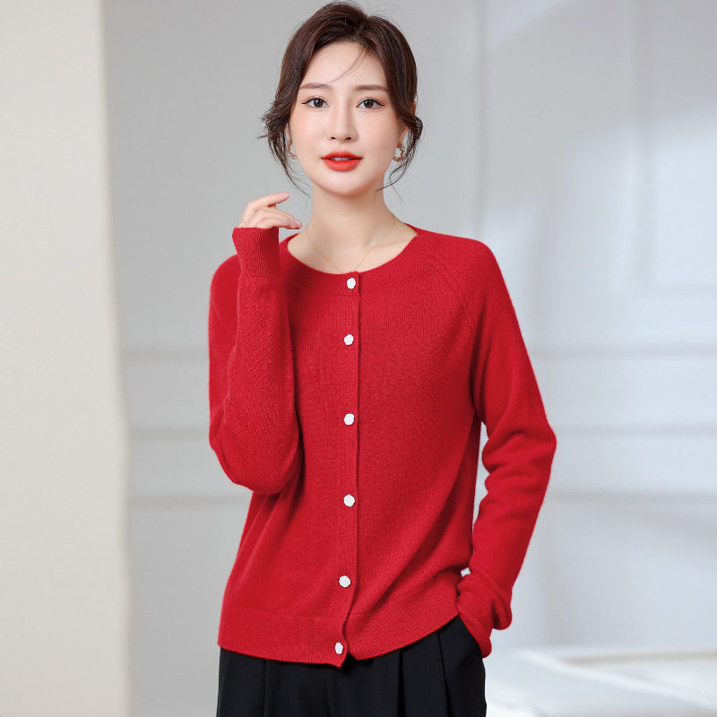 秋冬新款羊绒开衫女山羊绒圆领针织毛衣外套宽松百搭打底衫女,女装/女士精品,羊绒衫,淘宝优惠券,粉丝福利购,淘宝优惠卷