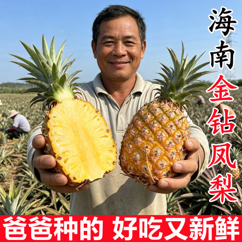 正宗海南金钻凤梨新鲜纯甜水果