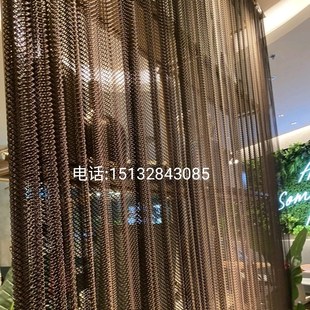 饰网帘垂帘隔断帘酒吧金属网帘 古铜色金色玫瑰金等金属窗帘金属装