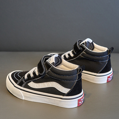 儿童帆布鞋高帮男童鞋2025春秋款女童板鞋百搭休闲鞋小童鞋子布鞋