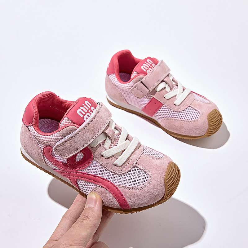 女童鞋子2026夏季儿童网鞋真皮运动鞋新款透气单网中大童女阿甘鞋